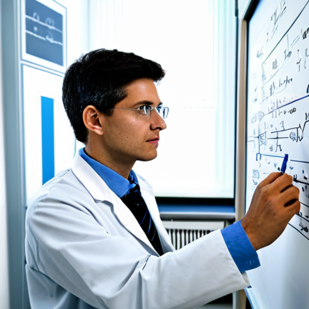 물리학 연구비 지원 방법 - **Prompt:** A distinguished physicist in a well-lit, modern German university lab, fully clothed, wo...