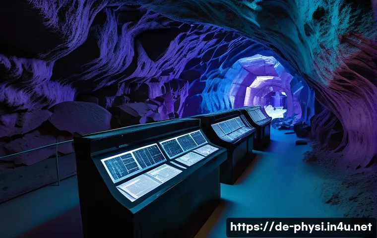 물리학의 새로운 실험 기법 - **Prompt:** A meticulously designed, futuristic dark matter detector operating deep within a massive...